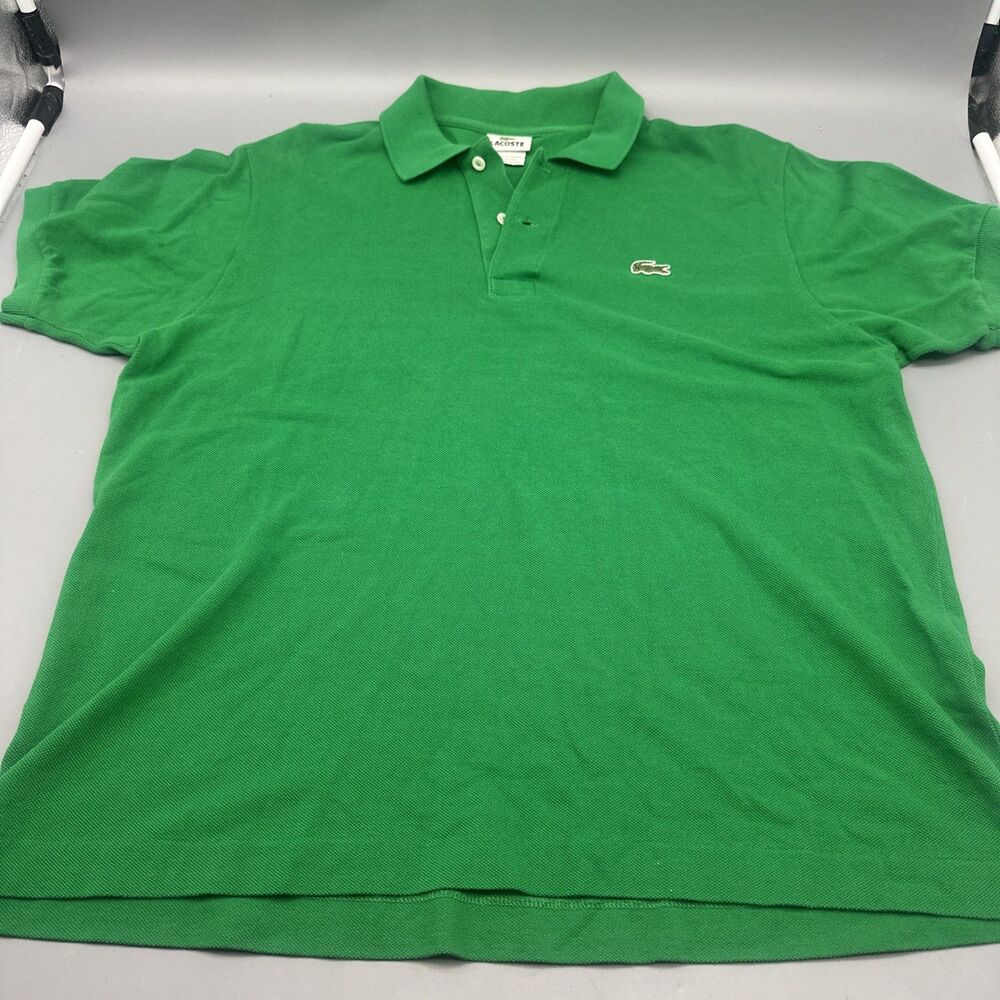 Lacoste Men's Kelly Green Pique France Crocodile Logo Polo Shirt Size 5 Large